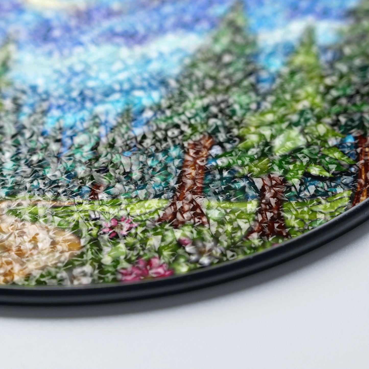 Crescent Moon Forest Night Suncatcher Window Decor Gift for Nature Lover
