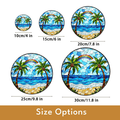 Tropical Palm Beach Scene Suncatcher Gift for Beach Lovers