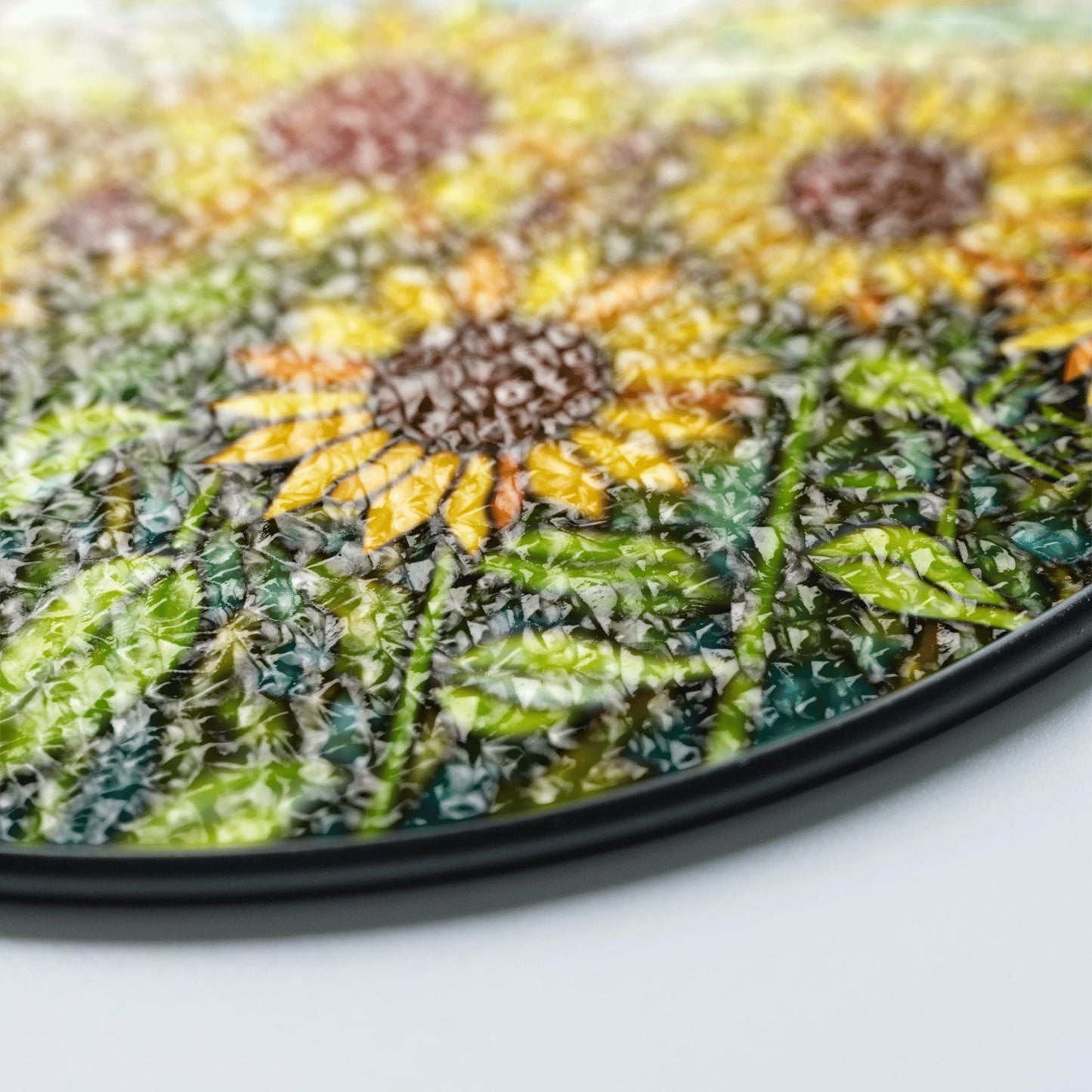 Sunflower Field Glass Art Sun Catcher Stained Glass Window Decor Gift for Mom or Nature Lover