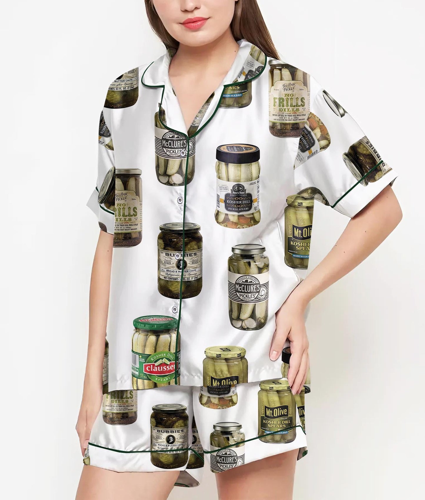 Pickles Pajamas Satin Set, Mother's Day Gift, Gift For Her, Gift For Grandma, Birthday Gift, Pjs For Women, Bridesmaid Giftss