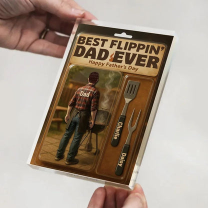 Custom 3D Effect Best Flippin' Dad Ever With Kids' Names Custom Figure Acrylic Block Plaque, Unique Fathers Day Gift For Him, Dad, Grandpa