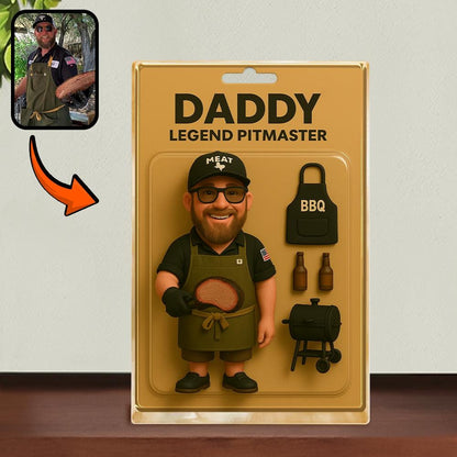 Personalized Fathers Day Gift For Dad, Custom Photo Dad Action Figure Acrylic Block, BBQ Dad Block Plaque Gift, Gift For Husband, Daddy Gift