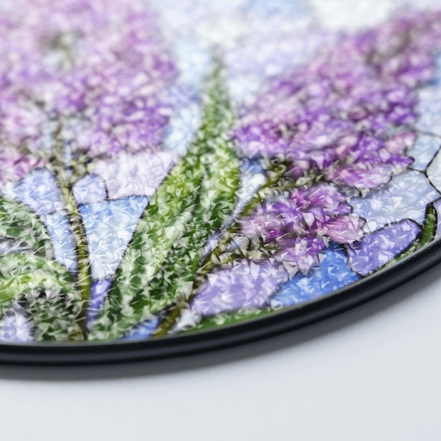 purple wildflower glass panel floral stained glass suncatcher gift for mom or garden lover