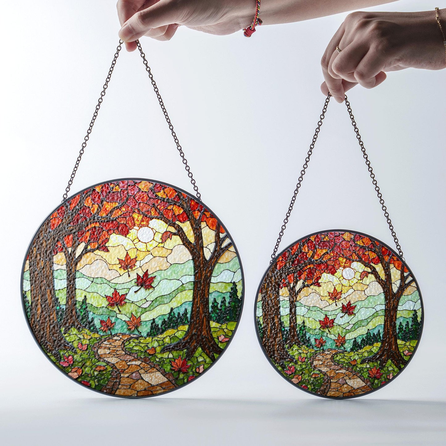 Bluebird on branch art glass suncatcher nature decor gift for bird lovers and outdoor admirers