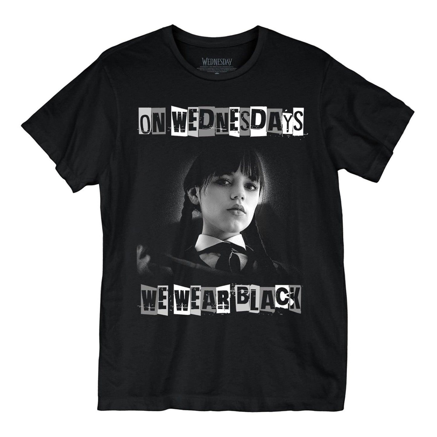 WEDNESDAY - Wear Black - Unisex T-Shirt - Officially Licensed - wednesday addams, tv show, jenna ortega, nevermore academy
