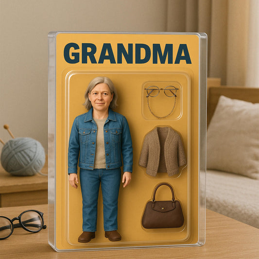 Personalize With Grandma’s Photo, Figure Personalized Acrylic Block Plaque, Mother's Day Gift for Grandma, Gift for Mama
