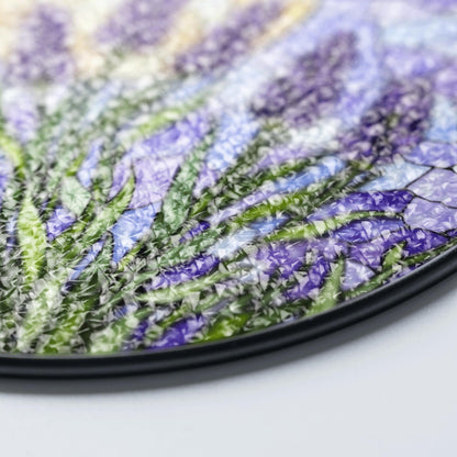 Lavender flower field glass suncatcher handmade window decor gift for garden lover