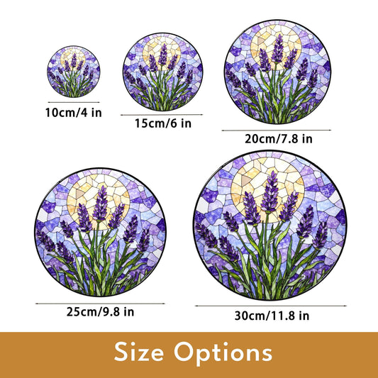 Lavender flower field glass suncatcher handmade window decor gift for garden lover