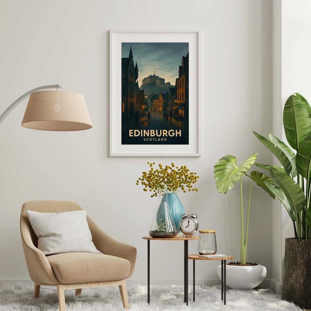 Edinburgh Print, Edinburgh Poster, Scotland Wall Art, Edinburgh Travel Print, Wedding Gift, Birthday Present, Travel Decor, Travel Wall Art