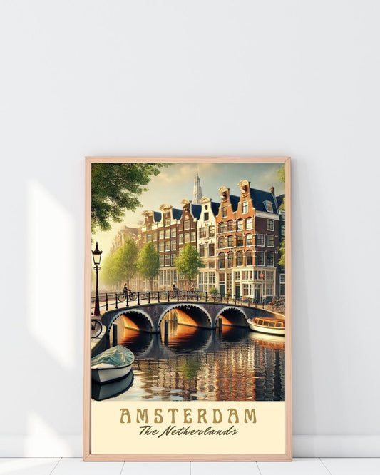 Amsterdam Print, Amsterdam Wall Art, Amsterdam Poster, Amsterdam, Birthday Present, Wedding Gift Print, Travel Decor, Travel Wall Art, Dutch