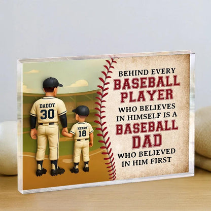 Custom Baseball Dad Gifts, Fathers Day Gift For Dad, Baseball Dad Gift, Custom Figure Acrylic Block, Gift For Husband, Baseball Lover Gifts