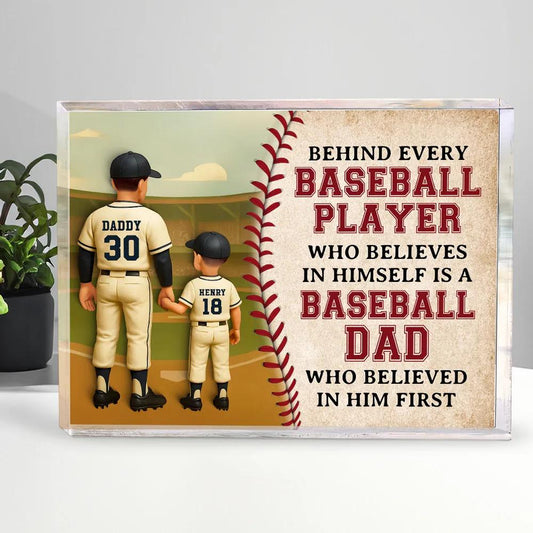 Custom Baseball Dad Gifts, Fathers Day Gift For Dad, Baseball Dad Gift, Custom Figure Acrylic Block, Gift For Husband, Baseball Lover Gifts
