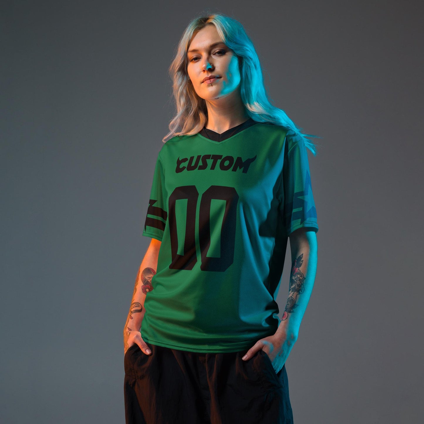 Custom Concert Outfit Black or Green Jersey with Horns, Unisex Album Inspired Jersey