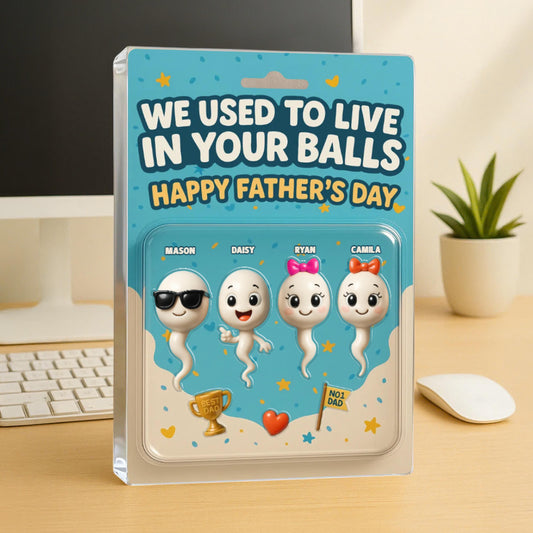 Custom Dad Kid Names Customer Figure Personalized Acrylic Block Plaque, Father Day Gift, Gift for Husband Trading Card, Fathers Day Gifts