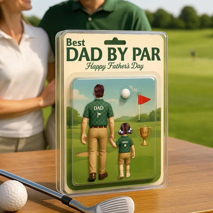 Best Dad By Par Golf Custom Figure Personalized Acrylic Block Plaque, Father's Day Gift for Dad, Gifts for Husband, Happy Father's Day
