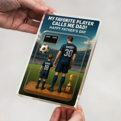 Custom Soccer Action Figure Personalized Acrylic Block Plaque, Personalized Father's Day Gift for Dad, Gifts for Papa,Fatherday gift for dad