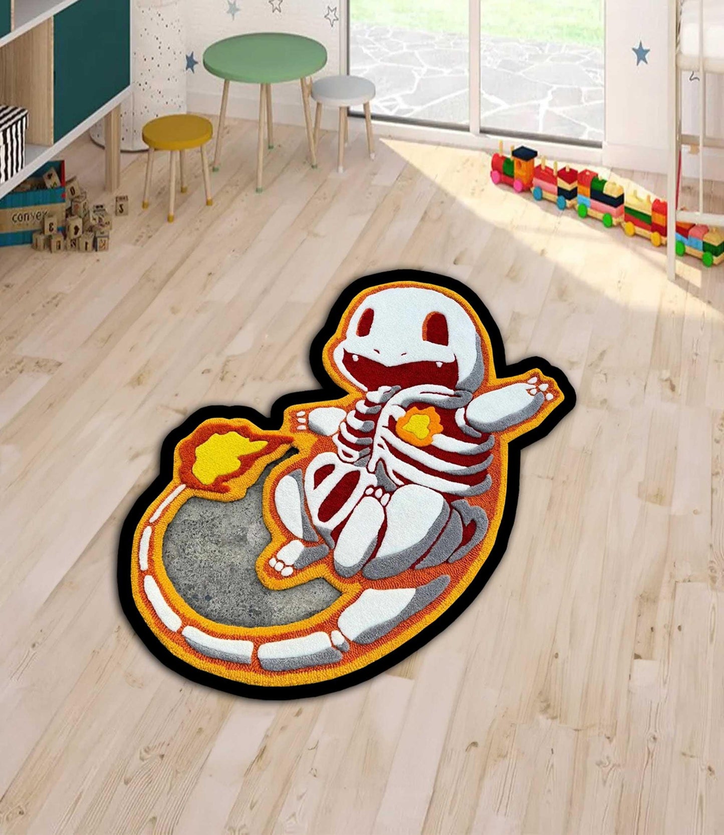 Charmander rug, Skeleton charmander rug, Charizard rug, Blastoise rug, Snorlax rug, Balbasaur rug, Gengar rug, custom rug, cartridge rug