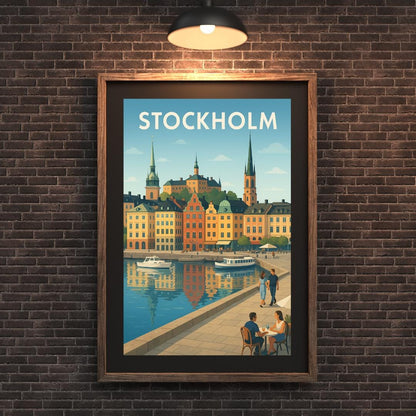 Stockholm Poster, Stockholm Wall Art, Sweden Wall Art, Stockholm Travel Print, Wedding Gift, Birthday Present, Travel Decor, Travel Wall Art