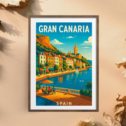 Gran Canaria Poster, Gran Canaria Wall Art, Spain Wall Art, Gran Canaria Travel Print, Wedding Gift, Birthday Present, Travel Decor, Holiday