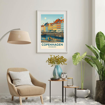 Copenhagen Poster, Copenhagen Wall Art, Denmark Wall Art, Copenhagen Travel Print, Wedding Gift, Birthday Present, Travel Decor Interrailing
