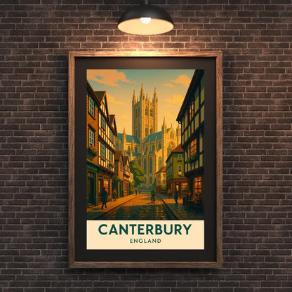 Canterbury Poster, Canterbury Wall Art, Britain Wall Art, Canterbury Travel Print, Canterbury, Wedding Gift, Birthday Present, Travel Decor