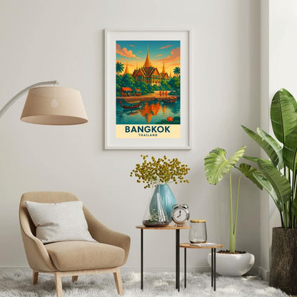 Bangkok Travel Poster, Thailand Wall Art, Bangkok Print, Wedding Gift, Birthday Present, Travel Print, Bangkok Wall Art, Travel Decor