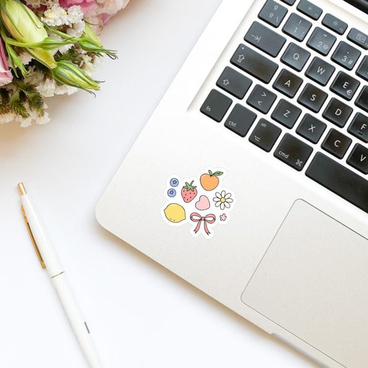 Fruit Coquette Bows Vinyl Sticker | Kindle Stickers | Bookish Stickers | Water Bottle Sticker | Trendy Stickers