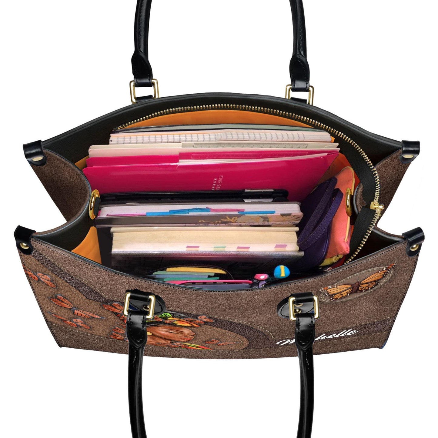 African American Empowering Christian Handbag, Personalized Leather Handbag, Inspirational Faith Design for African American Women