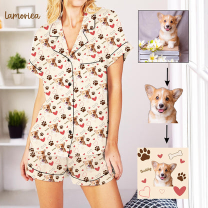 Customized Pet Pajamas Set, Pet Face Pajamas, Dog Lover PJs, Family Pajamas, Pet Portrait, Matching Pajamas, Gift for Her, Birthday Pajamas