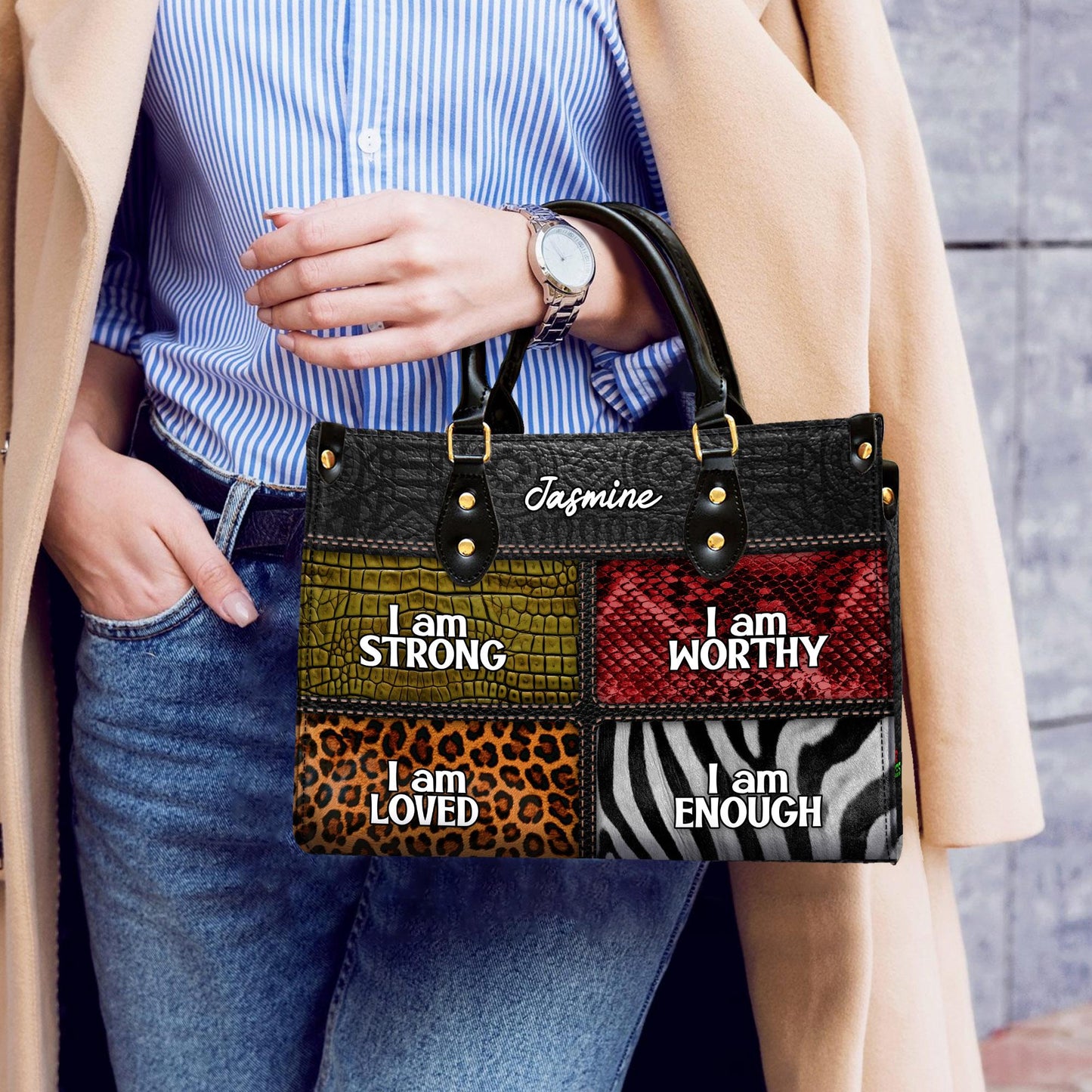 Personalized African American Melanin Leather Bag | Custom Stylish Handbag | Empowering Purse for Women of Color
