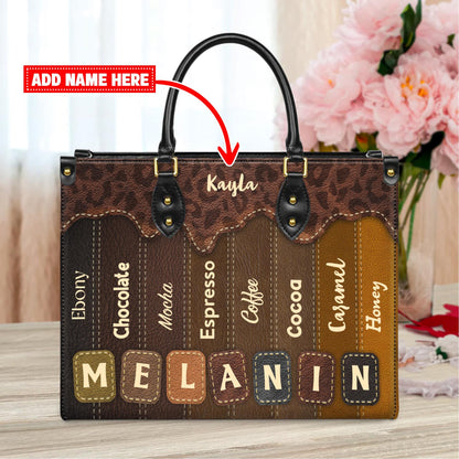 African American Custom Leather Handbag | Inspirational Black Queen Purse | Personalized Empowerment Bag for Women