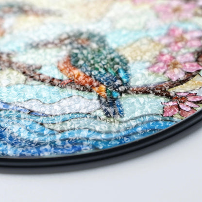 Kingfishers on Branch Stained Glass Suncatcher Bird Window Hanging Gift for Bird Lovers