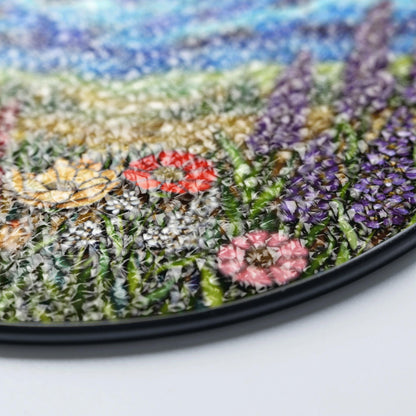 Wildflower Meadow and Blue Sky Suncatcher Handmade Stained Glass Style Window Decor Gift for Nature Lover