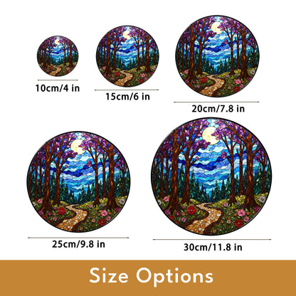 Enchanted Forest Path Suncatcher Stained Glass Window Decor Gift for Nature Lovers
