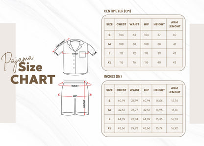 Navy Floral 3 Piece Satin Pajama Set for Women – Summer Sleepwear with Shorts, Shirt and Matching Scrunchie – Soft Loungewear Set