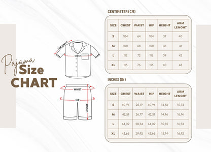 Green Floral Satin Pajama Set for Women with Matching Scrunchie – Short Sleeve Button Down Sleepwear – Elegant Lightweight Loungewear