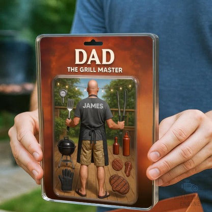 Custom Grill Master Dad Acrylic Block Gift, Personalized BBQ Figurine with Name, Funny Father's Day Gift for Barbecue Lover, Gift for Dad