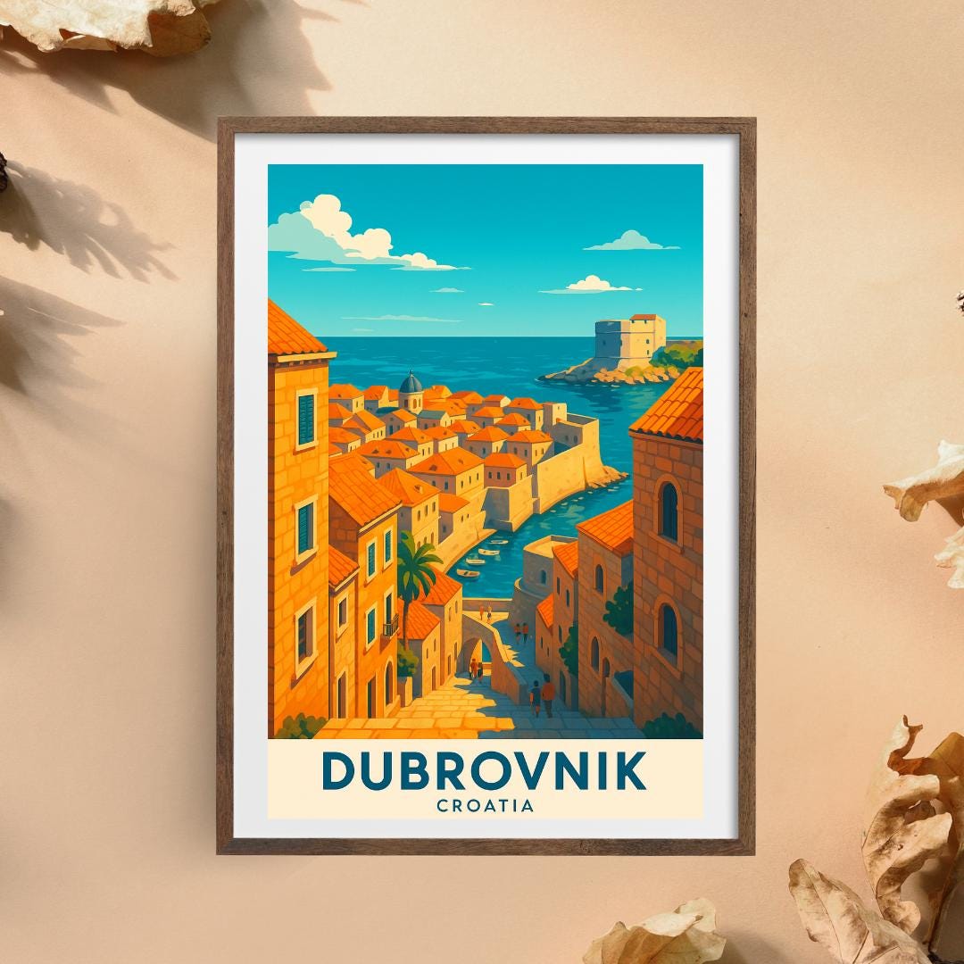 Dubrovnik Print, Dubrovnik Wall Art, Croatia Wall Art, Dubrovnik Travel Print, Wedding Gift, Birthday Present, Travel Decor, Travel Wall Art