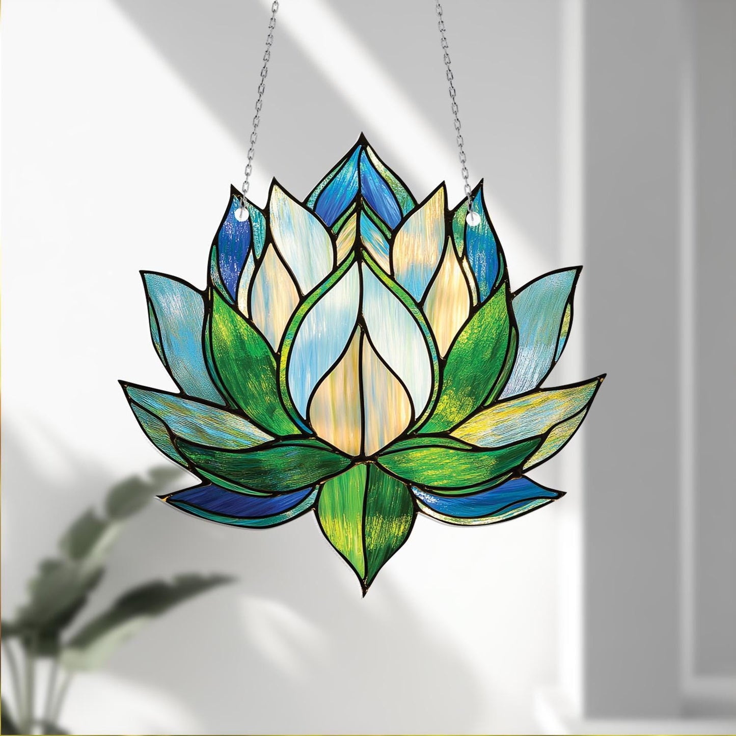 Lotus Flower Window Hanging, Zen Home Decor Gift, Mindful Space Accent, Yoga Room Art, Peaceful Gift for Her, Boho Spiritual Decor