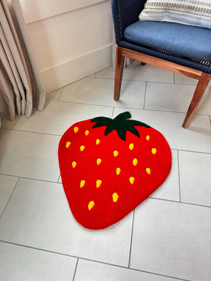 Strawberry   Rug Nursery Decoration Fruit Design Berry Accent Area Mat Kitchen Decor Dopamine Decor Playroom Theme Room Accessory Kid
