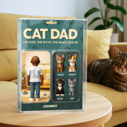 Custom Name Cat Dad The Name. The Myth. The Snack Dealer Acrylic Block, Cat Dad Acrylic Block, Father's Day Gift For Dad, Gift For Husband