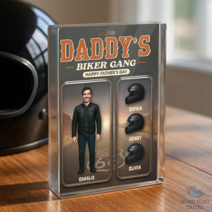 Custom Photo Daddy's Biker Gang Acrylic Block Plaque, Motorcycle Rider Dad Acrylic Block Plaque, Father's Day Gift For Dad, Gift For Husband