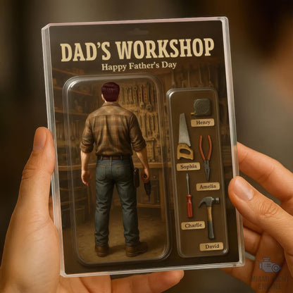 Custom Name Daddy Workshop Acrylic Block Plaque, If Dad Can’t Fix It Display Acrylic Block, Father’s Day Gift For Handy Dad,Gift For Husband