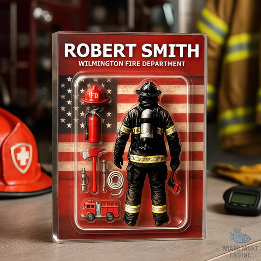 Custom Name Wilmington Fire Department Acrylic Block Plaque, Best Firefighter Dad Acrylic Block, Father's Day Gift For Dad, Gift For Husband