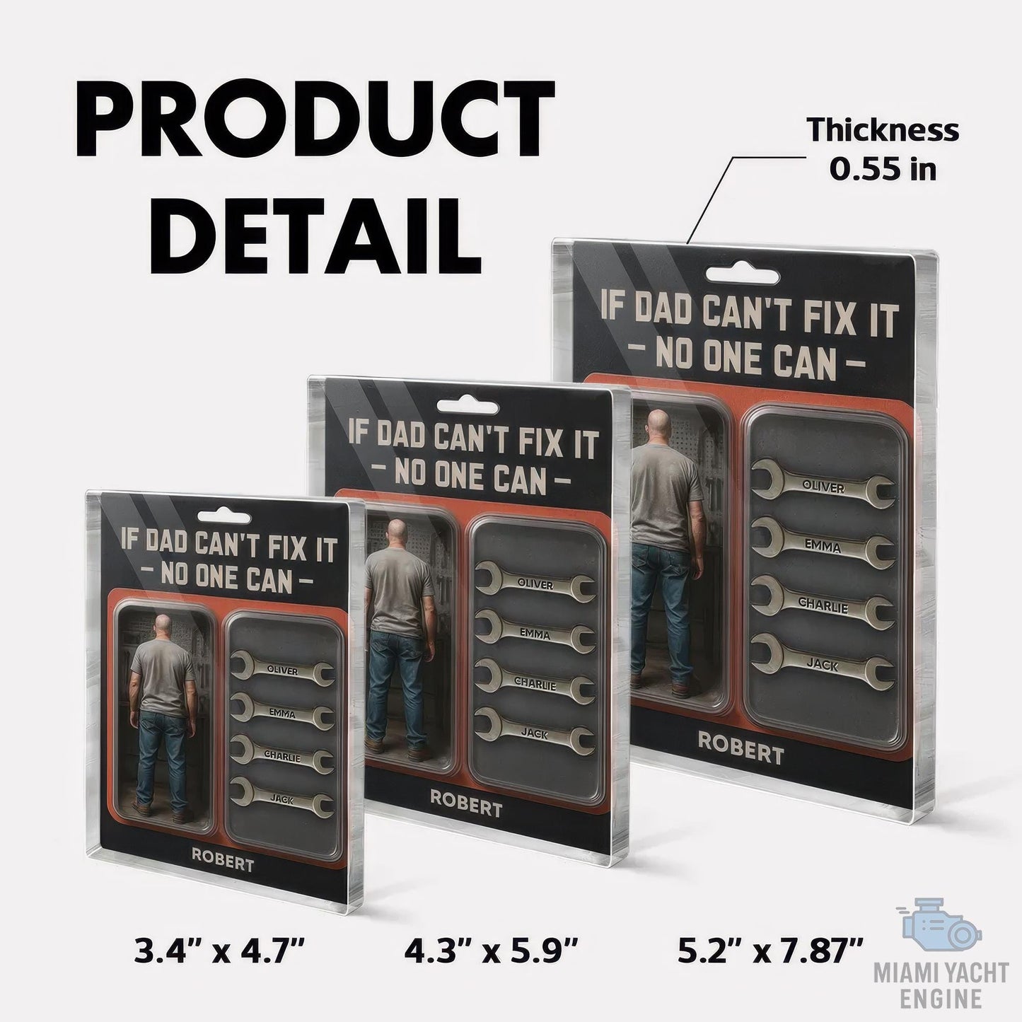 Custom Name If Dad Can’t Fix It, No One Can Acrylic Block Plaque, Dad's Workshop Tools Acrylic Block Plaque, Father’s Day Gift For Handy Dad