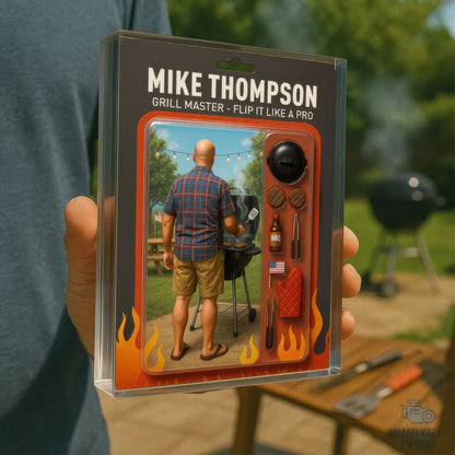 Custom Name Grill Master, Flip It Like A Pro Acrylic Block Plaque, Dad Is Grilling Outside Acrylic Block Plaque, Father's Day Gift For Dad