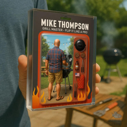 Custom Name Grill Master, Flip It Like A Pro Acrylic Block Plaque, Dad Is Grilling Outside Acrylic Block Plaque, Father's Day Gift For Dad