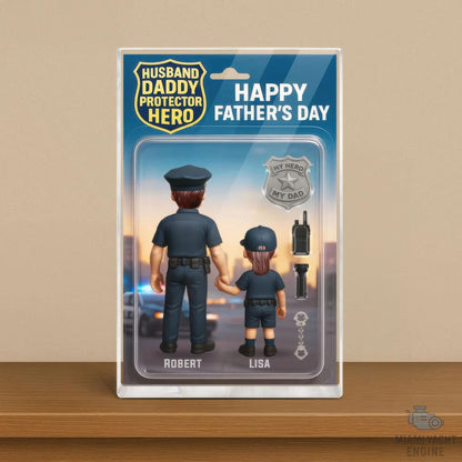 Custom Name Husband Daddy Protector Hero Acrylic Block Plaque, Police Dad Acrylic Block Plaque, Father's Day Gift For Dad, Gift For Husband