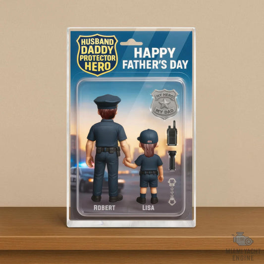 Custom Name Husband Daddy Protector Hero Acrylic Block Plaque, Police Dad Acrylic Block Plaque, Father's Day Gift For Dad, Gift For Husband