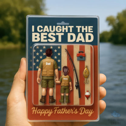 Custom Name I Caught The Best Dad Acrylic Block Plaque, Best Dad Fishing Acrylic Block Plaque, Father's Day Gift For Dad, Gift For Husband